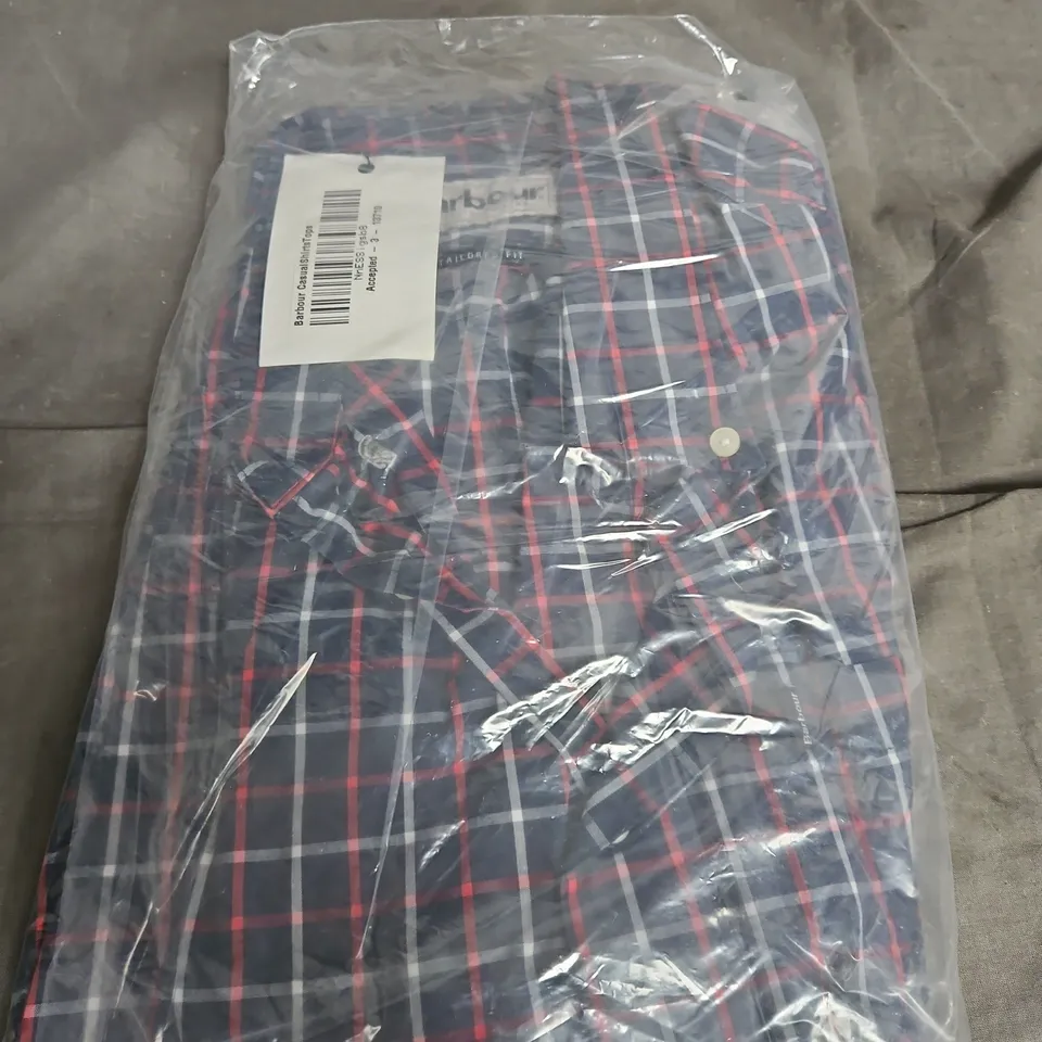 BARBOUR CASUAL SHIRT – NAVY PLAID SHIRT (MEN'S) SIZE UNSPECIFIED 