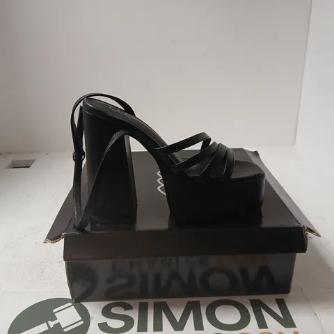 BLACK PLATFORM SANDALS, STRAPPY HIGH-HEEL, WOMEN'S FOOTWEAR UK 6