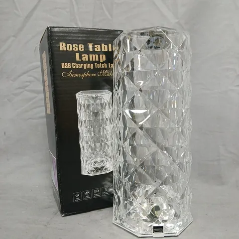 BOXED ROSE USB CHARGING TOUCH TABLE LAMP