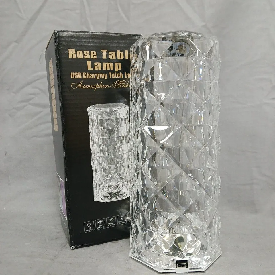 BOXED ROSE USB CHARGING TOUCH TABLE LAMP