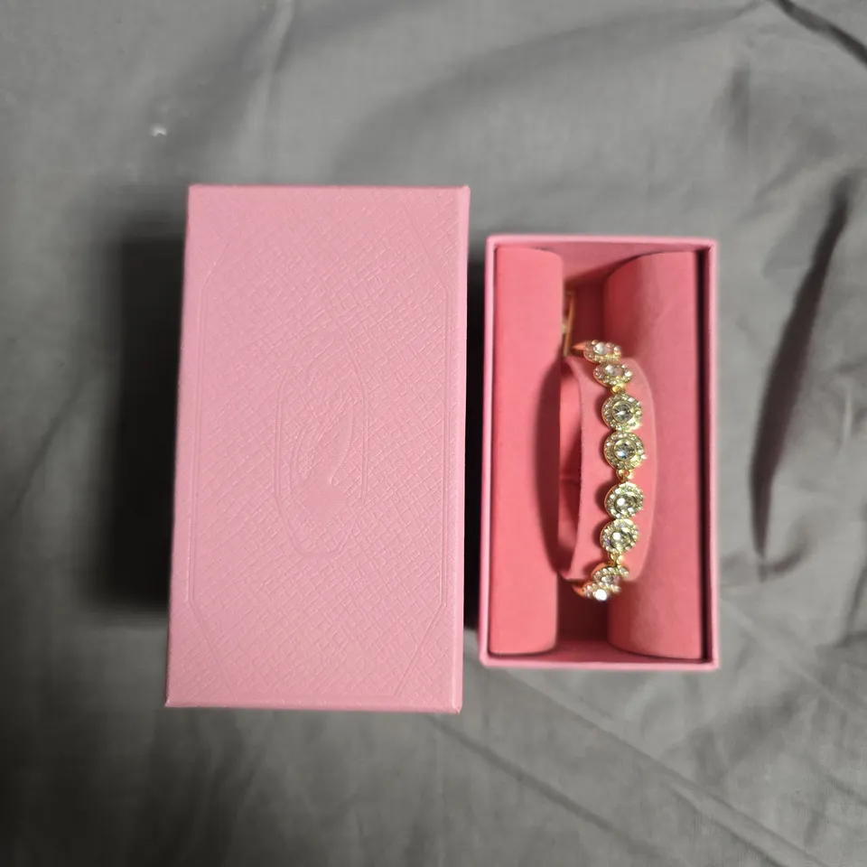 SWAROVSKI GOLD-TONE LINK BRACELET WITH PAVÉ-CLEAR STONES 