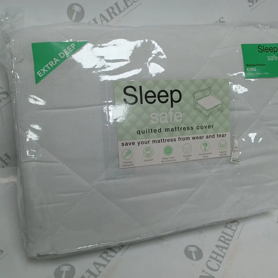 SLEEP SAFE QUILTED MATTRESS COVER KING APPROX. 150 X 200 X 30CM