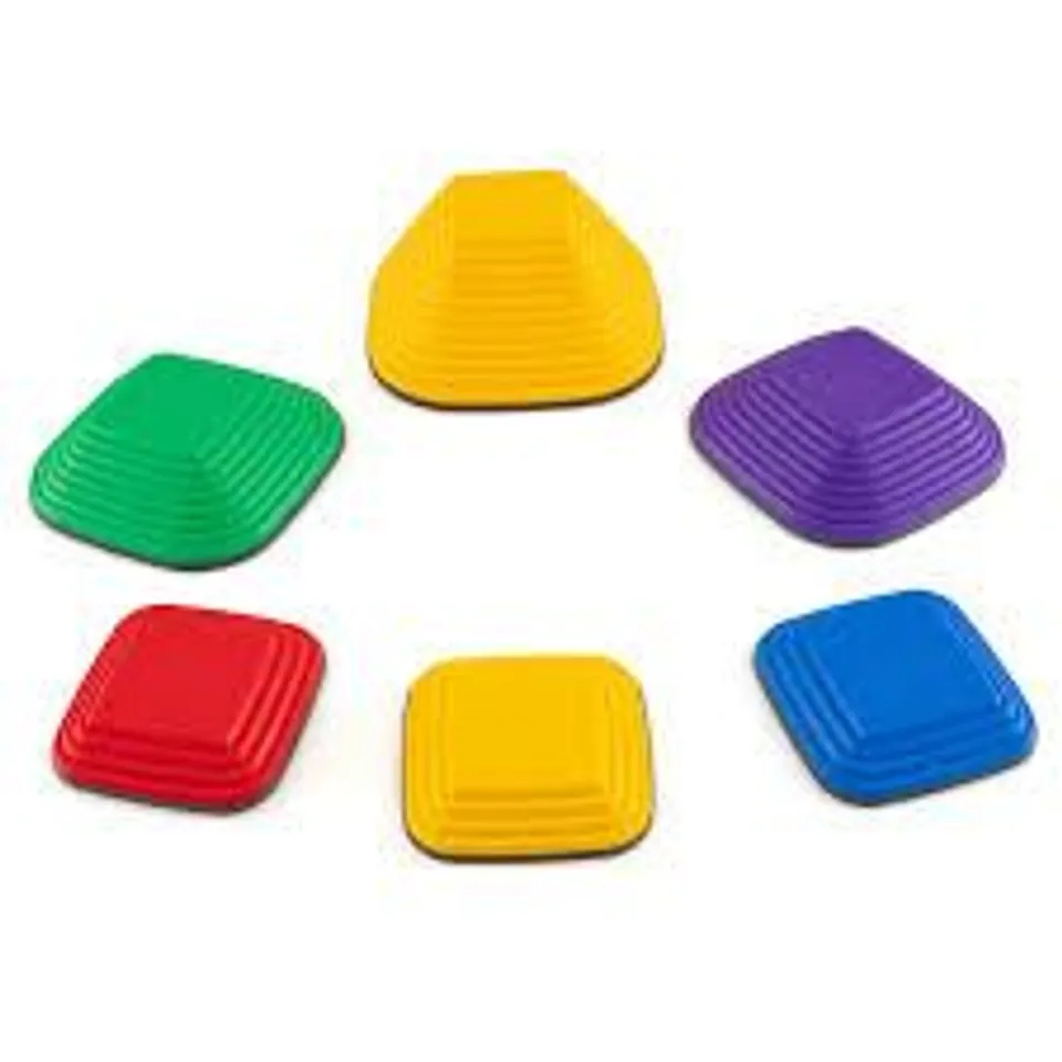 BOXED 6 PIECES KIDS STEPPING STONE NON-SLIP SQUARE TODDLER BALANCE STONES-MULTICOLOR