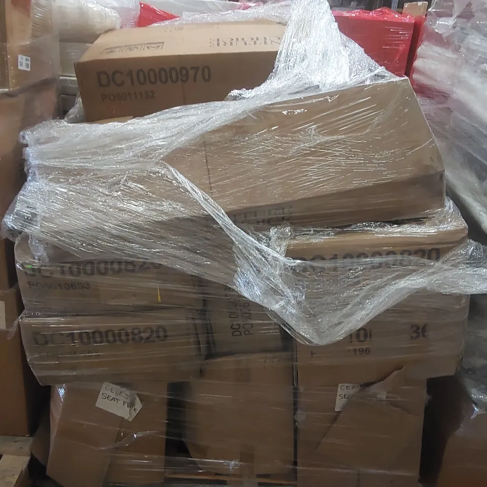 PALLET CONTAINING A LARGE QUANTITY OF ASSORTED FURNITURE PARTS INCLUDING: DINING CHAIR PARTS ECT