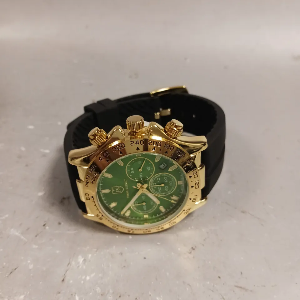 MENS FRANK SCHMIDT WATCH – MULTI FUNCTION SUB DIALS WITH DATE – HQ RUBBER SPORTS STRAP – 3ATM WATER RESISTANT