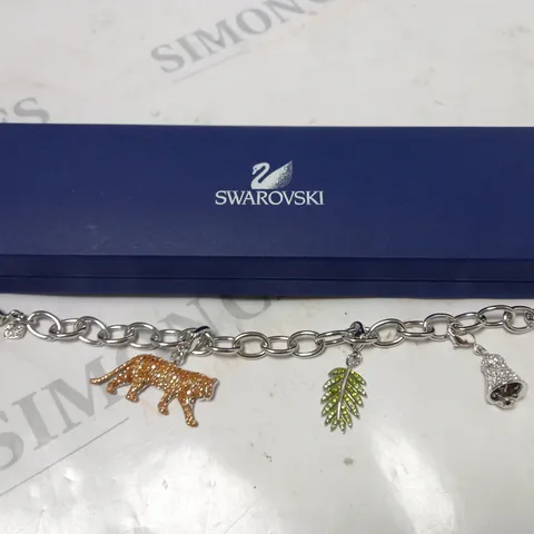 SWAROVSKI TIGER CHARM SILVER BRACELET