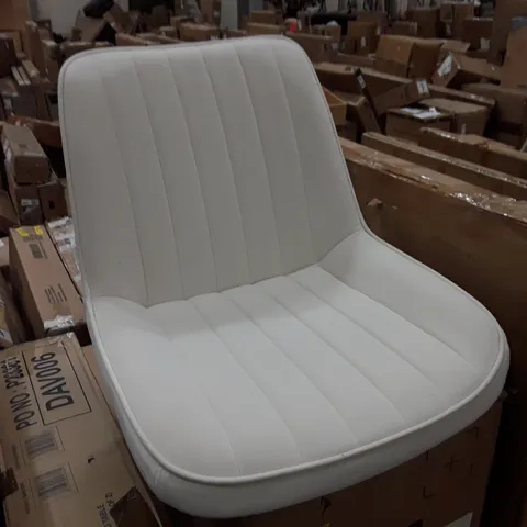 BOXED SET OF 2 WHITE VELVET DINING CHAIRS