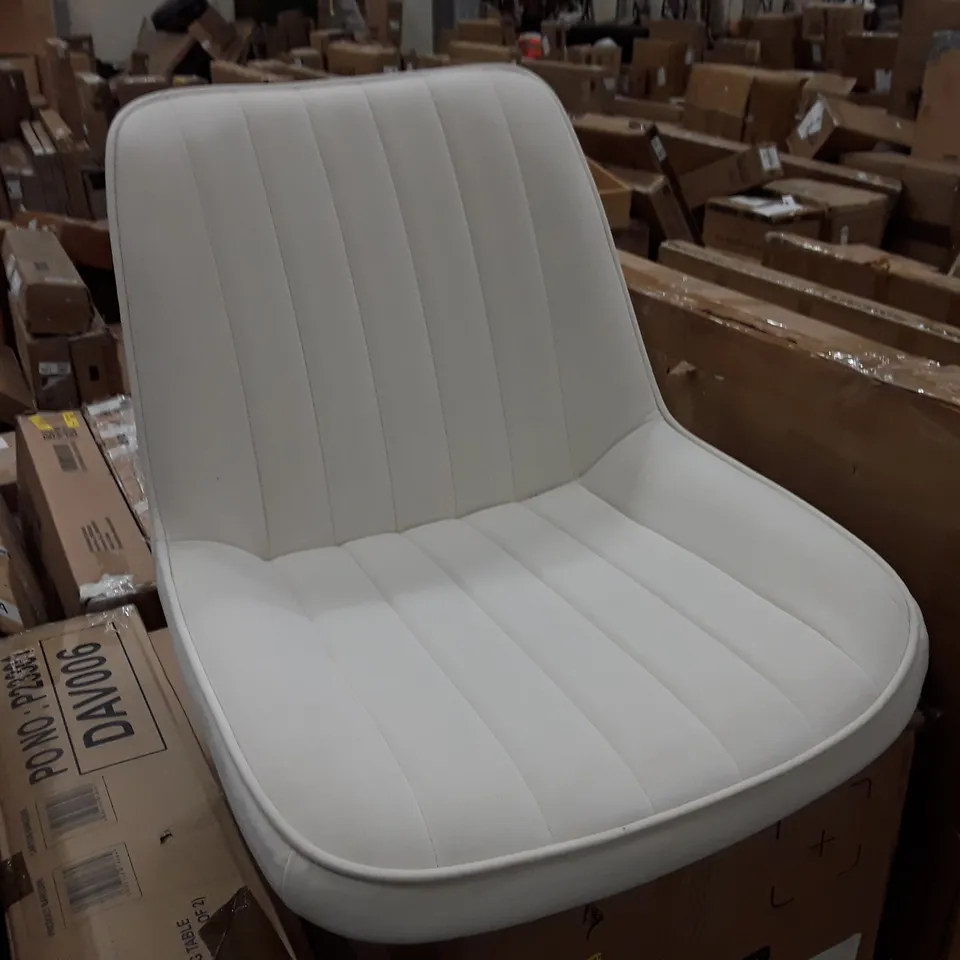 BOXED SET OF 2 WHITE VELVET DINING CHAIRS