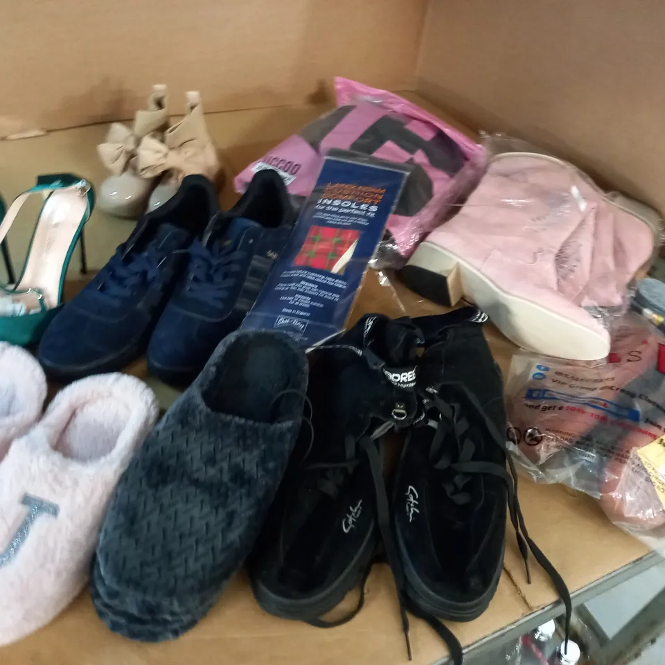 LOT OF ASSORTED PAIRS OF SHOES AND SLIPPERS IN VARIOUS SIZES