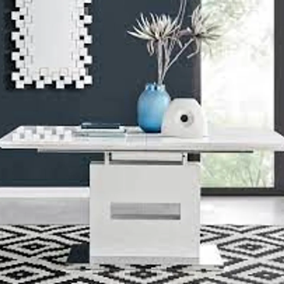 BOXED CHOWCHILLA AREZZO DINING TABLE WHITE (3 BOXES)