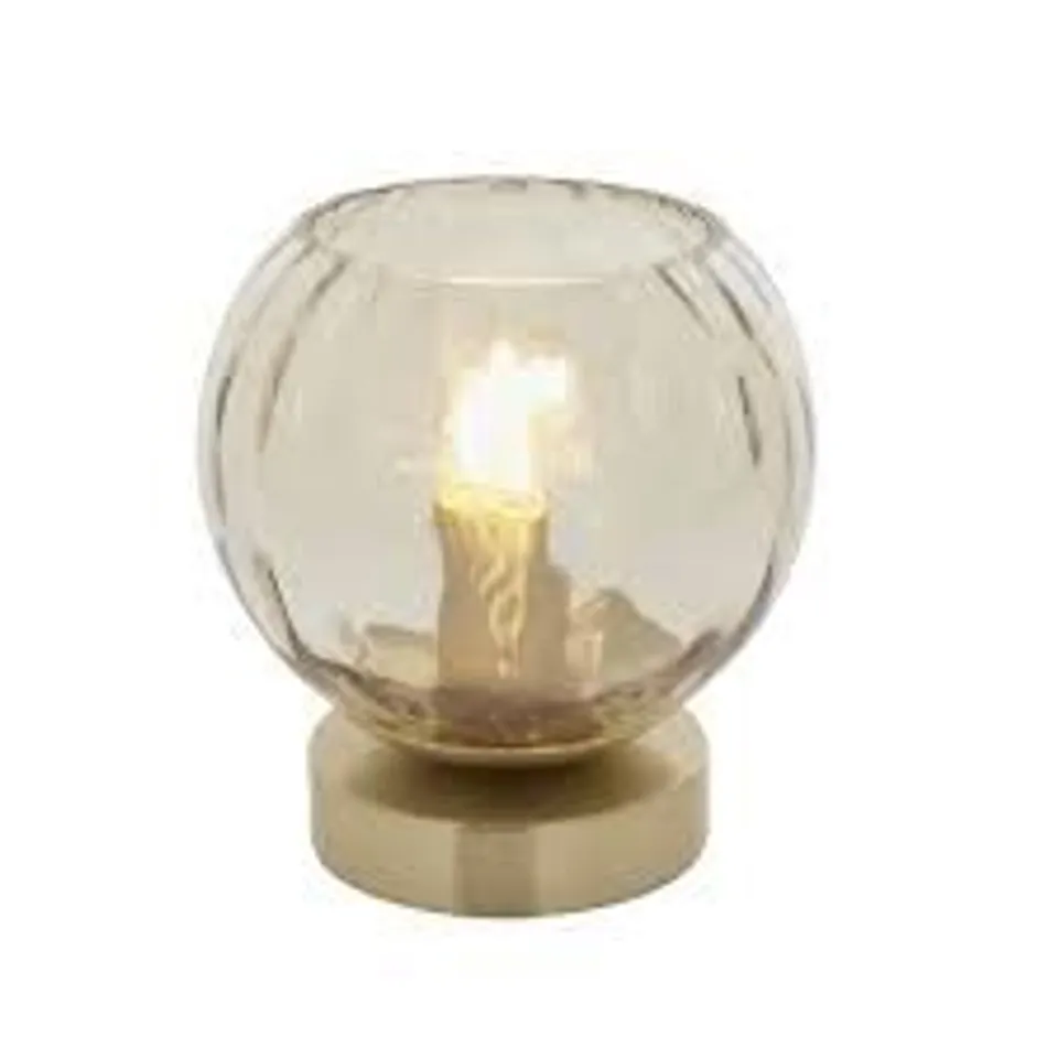 BOXED DIMPLE 1 LIGHT TABLE LAMP BRASS CHAMPAGNE