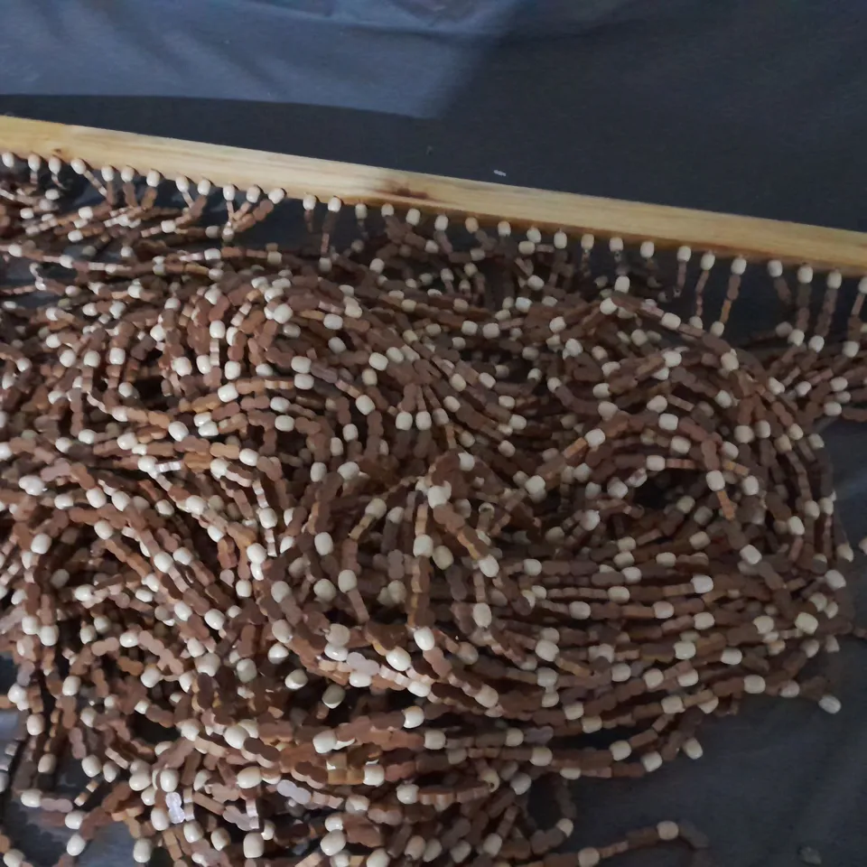 WOOD AND BAMBOO BEADED DOOR CURTAIN  90CM X 200CM 