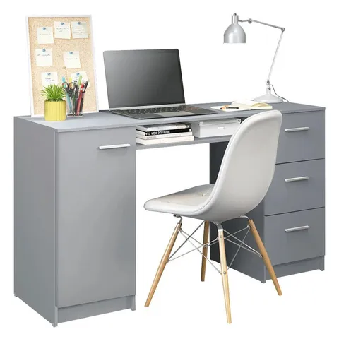 BOXED ATHIYA COMPUTER WRITING DESK WITH 3 DRAWERS 1 DOOR