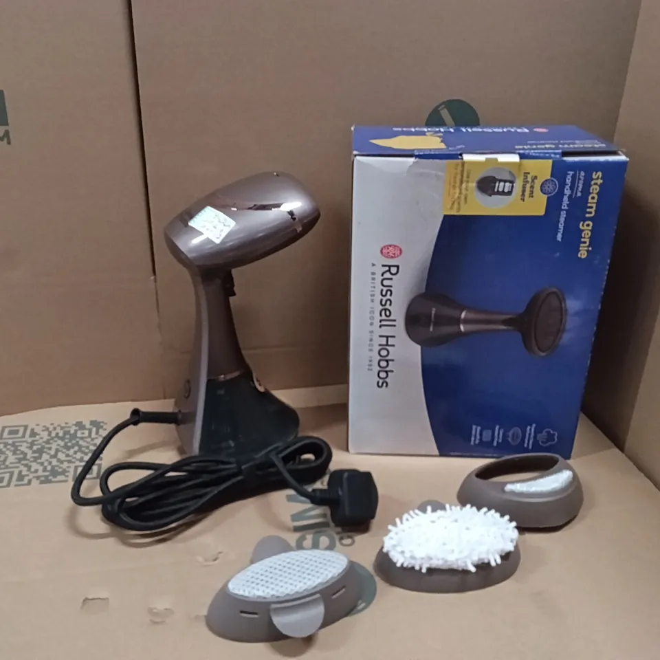 BOXED RUSSELL HOBBS STEAM GENIE AROMA 28040 GARMENT STEAMER