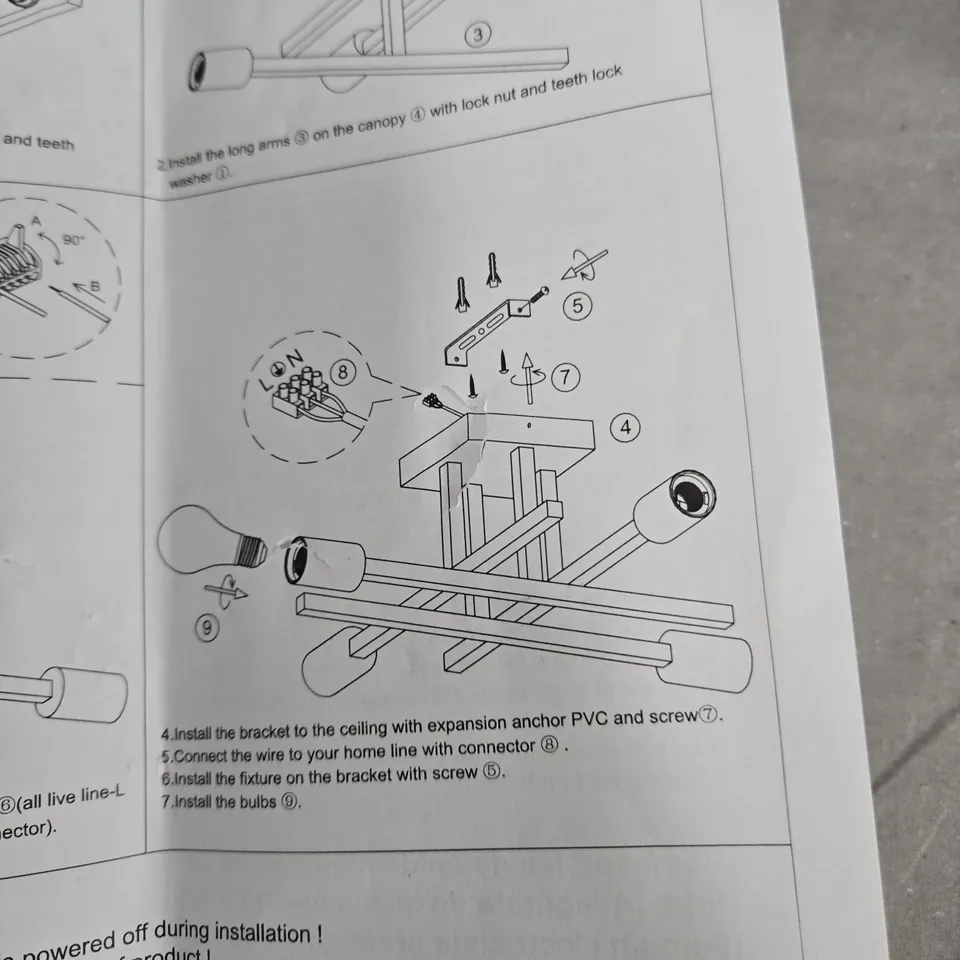 BLACK CHANDELIER CEILING LIGHT