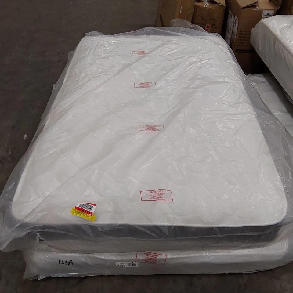 QUALITY BAGGED WHITE NOISE NATURAL OPEN COIL 4FT MATTRESS 