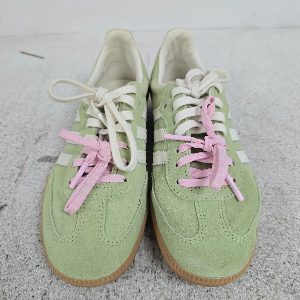 ADIDAS SAMBA TRAINERS, GREEN - SIZE UK 5.5