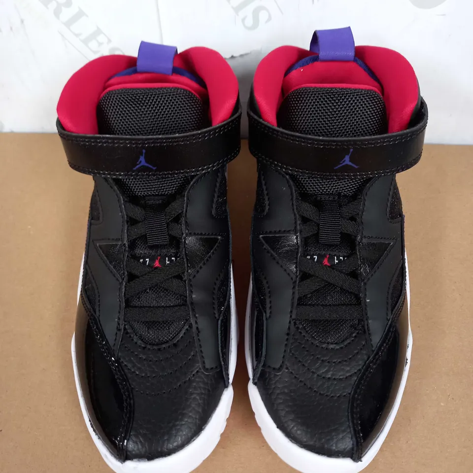 BOXED PAIR OF JORDAN JUMPAN TWO TREY TRAINERS (BLACK), SIZE CHILD 13 UK