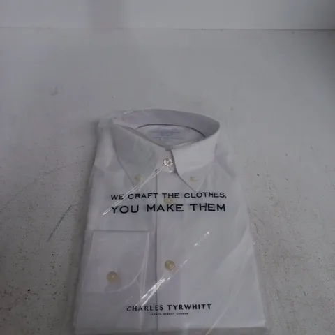 CHARLES TYRWHITT WHITE NON-IRON SLIM FIT SHIRT, UK 16 (EU 41/86 CM) – 34IN / 41/86 CM