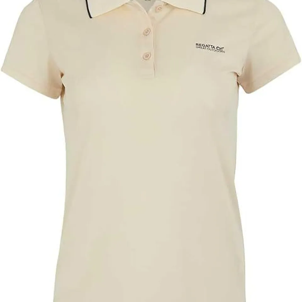 BRAND NEW REGATTA WOMENS MAVERICK V POLO SHIRT IN LIGHT VANILLA - UK 26