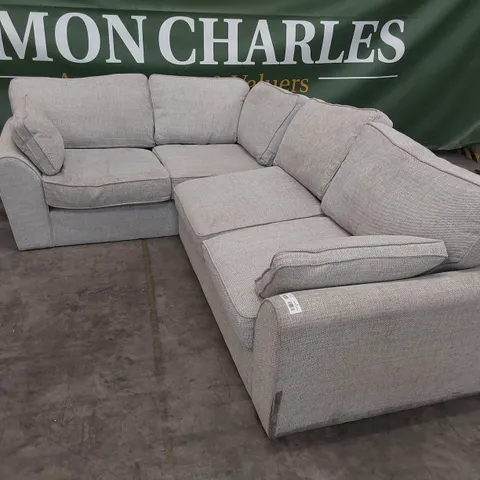 DESIGNER CORNER GROUP WITH BOLSTER CUSHIONS NATURAL FABRIC