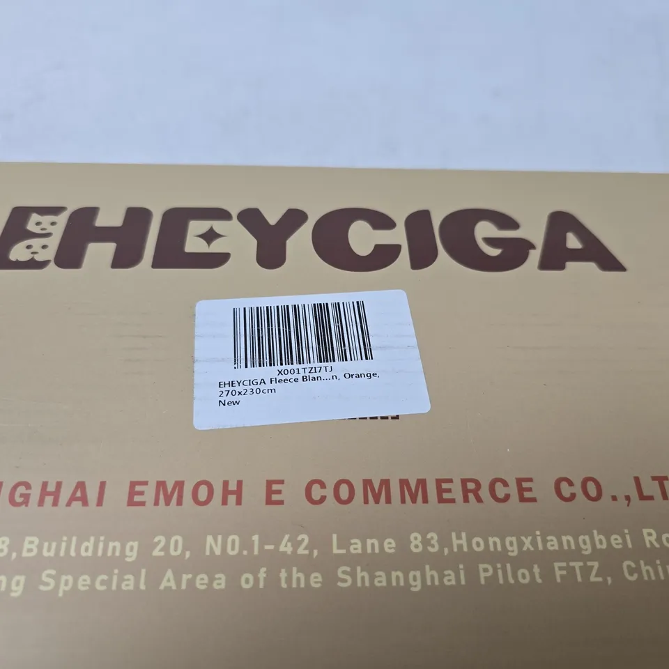 EHEYCIGA FLEECE BLANKET ORANGE 270 X 230 CM