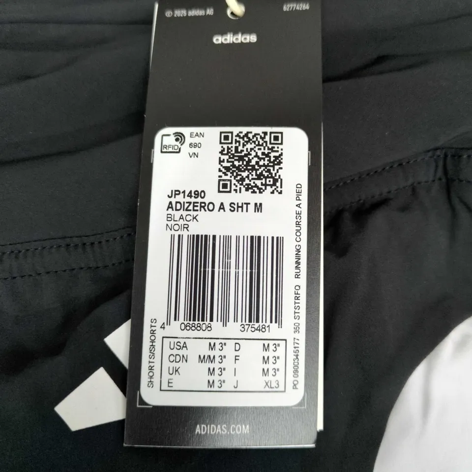 ADIDAS ADIZERO SHORTS IN BLACK SIZE M