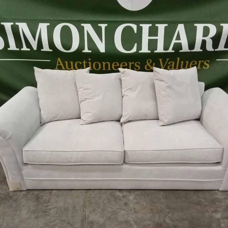 DURY FABRIC 3 SEATER SCATTER BACK SOFA - NATURAL RRP £499