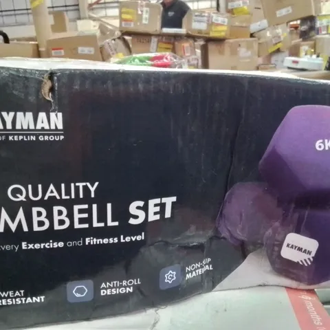 PAIR OF KEPLIN KAYMAN 6KG DUMBELLS -PURPLE-