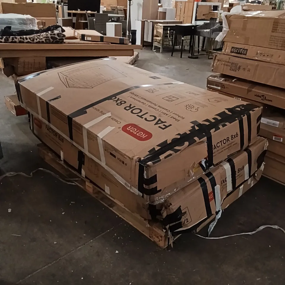 SET OF 2 BOXED, PARTS 2 OF 2, KETER 8X6 OUTDOOR GARDEN SHED (2 BOXES)