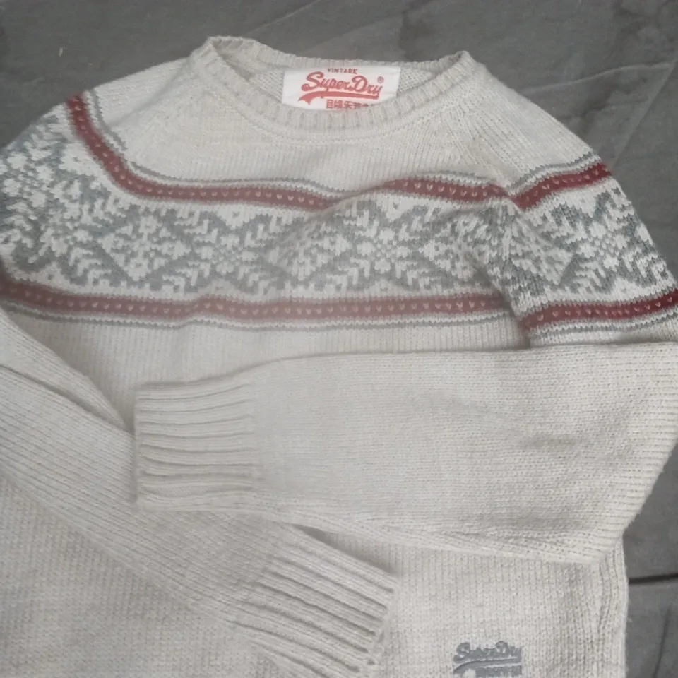 SUPERDRY VINTAGE NORDIC KNIT SWEATER – UK SIZE S