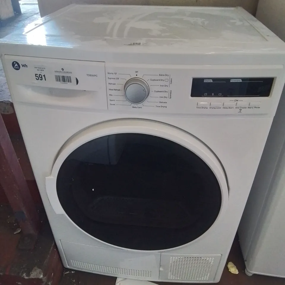WHITE KNIGHT CODENSER TUMBLE DRYER WHITE TD8WPC