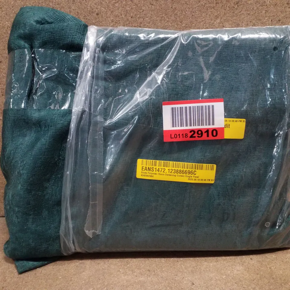 BOXED STRATA POLYESTER ROOM DARKENING CURTAIN SINGLE PANEL 46"×54" - FOREST GREEN