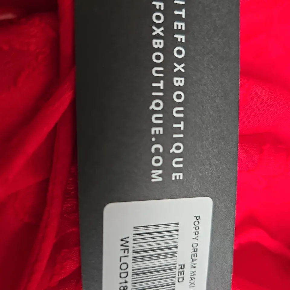 WHITE FOX BOUTIQUE POPPY DREAM MAXI DRESS – RED, XS