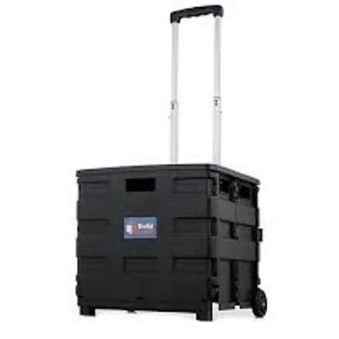 BUILDCRAFT FOLDING 35KG CAPACITY PLASTIC CART WITH WHEELS AND LID