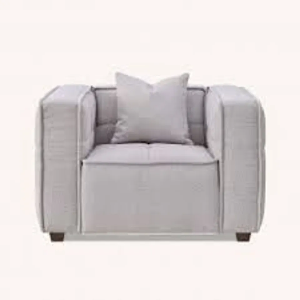BOXED HOMESDIRECT365 ALUXO TRIBECA PEARL BOUCLE CHAIR