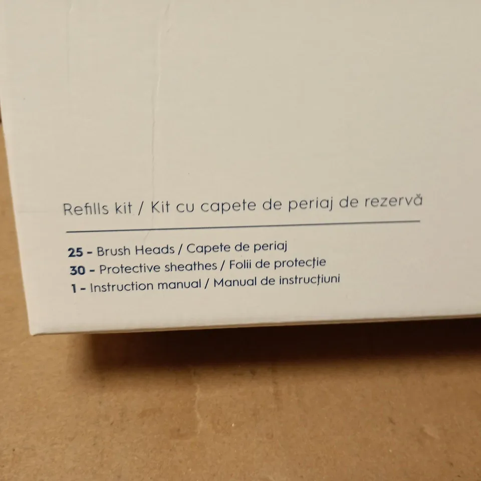 ORAL-B IO TEST DRIVE REFILL KIT – 25 BRUSH HEADS, 30 PROTECTIVE SHEATHS, INSTRUCTION MANUAL 