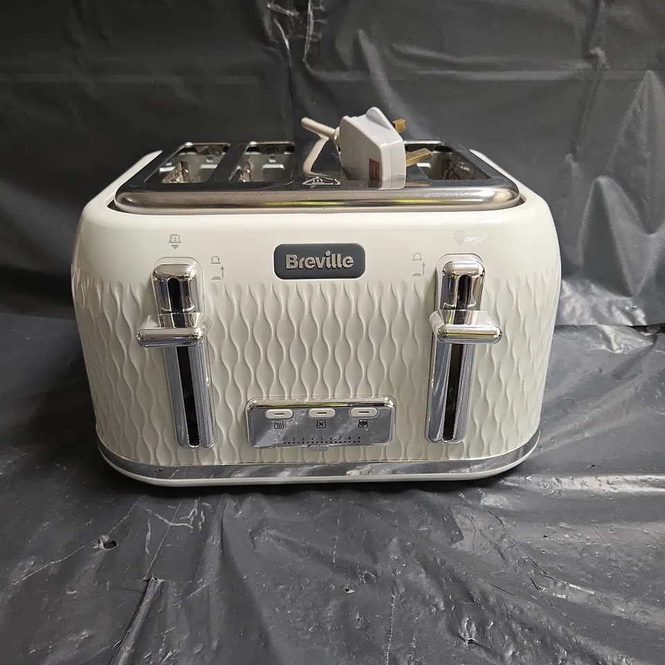 BREVILLE 2-SLICE TOASTER – WHITE TEXTURED BODY WITH CHROME LEVERS