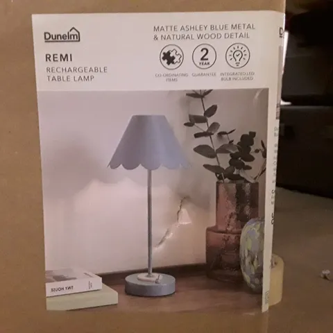 BOXED REMI RECHARGEABLE TABLE LAMP - BLUE
