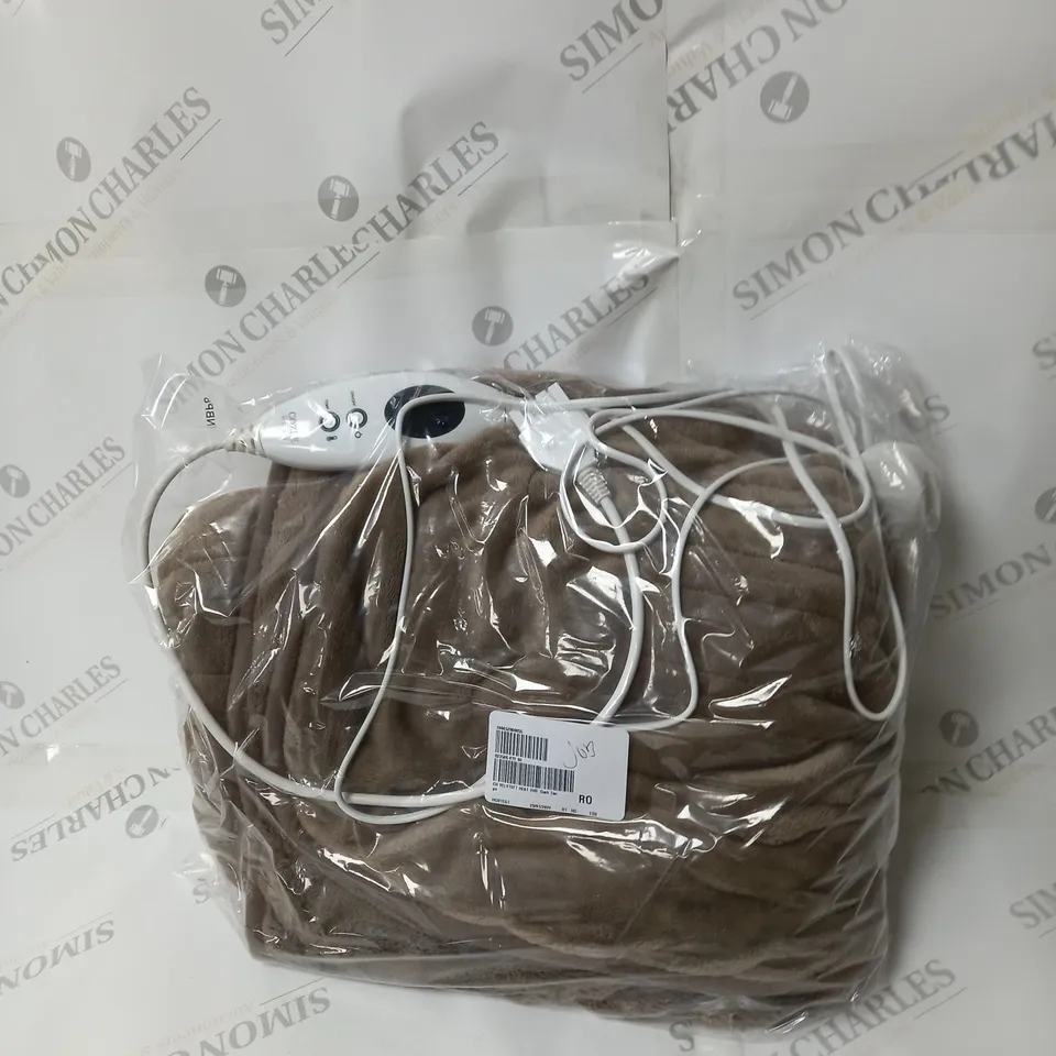 BOXED COZEE HOME VELVETSOFT HEATED THROW IN DARK TAUPE