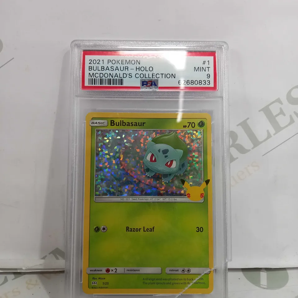 PSA 2021 POKEMON BULBASAUR - HOLO MCDONALDS COLLECTION - GRADE 9 