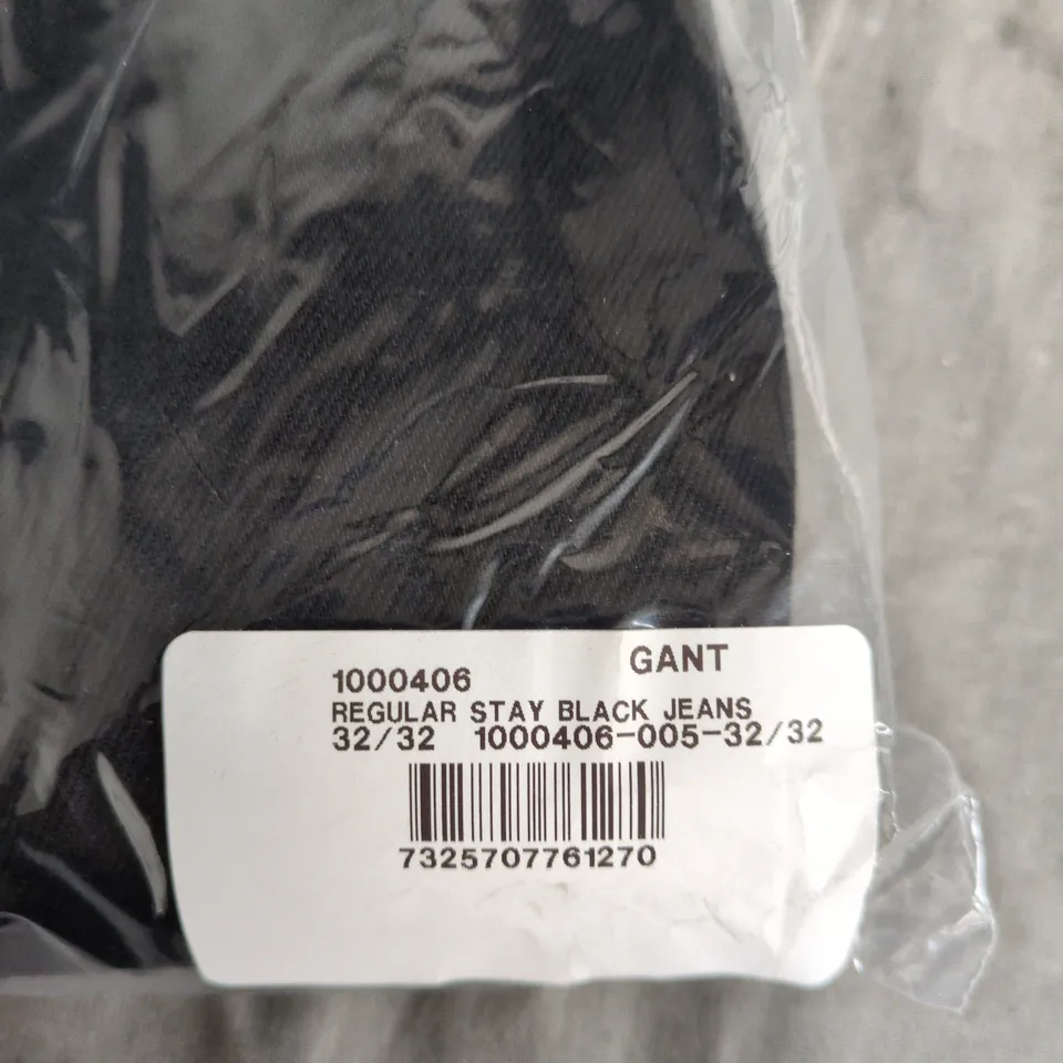GANT REGULAR STAY BLACK JEANS – MEN'S, UK 32X32
