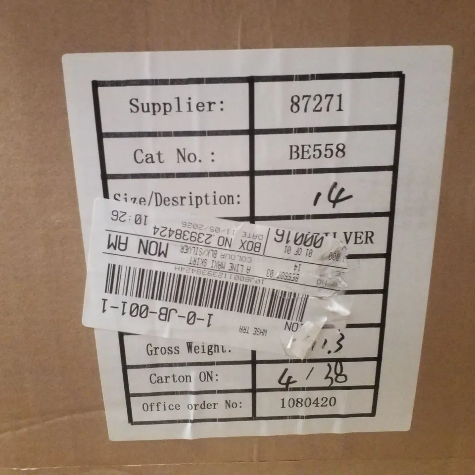 BOX CONTAINING APPROXIMATELY 16 BRAND NEW SIMPLY BE DENIM SHINY A LINE MAXI SKIRTS - SIZE 14
