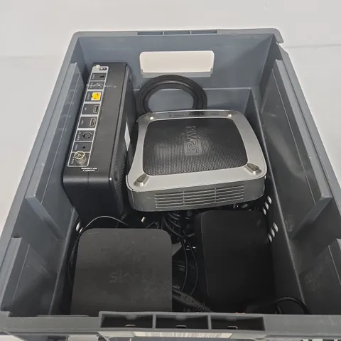 APPROXIMATELY 8 ASSORTED ELECTRICAL PRODUCTS TO INCLUDE REPLACEMENT REMOTE, ROUTERS, POWER SUPPLIES ETC