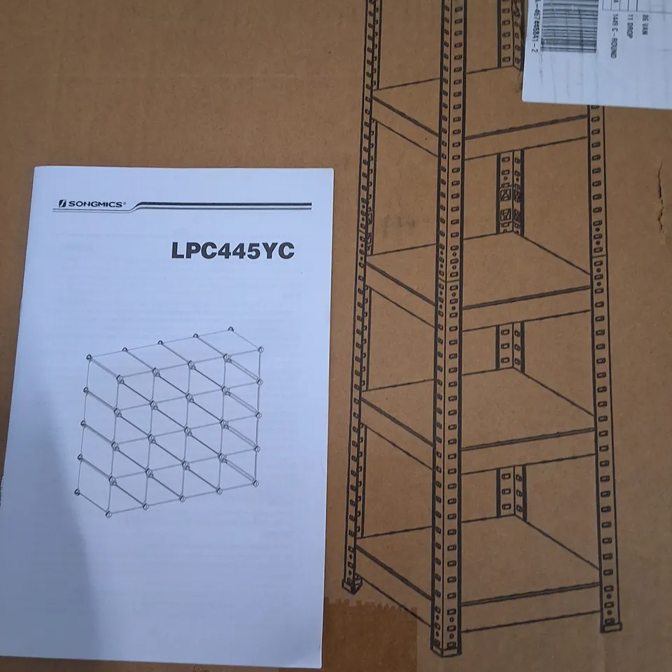 PALLET OF ASSORTED ITEMS TO INCLUDE BOXED HALL TREE, SHOE RACK AND SHELVING UNIT