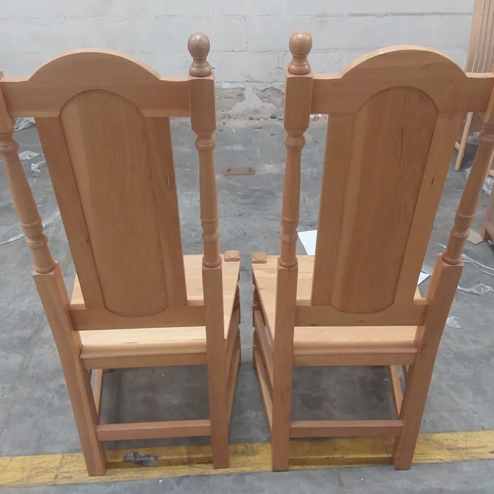 PAIR OF DESIGNER WOODEN DINING CHAIRS