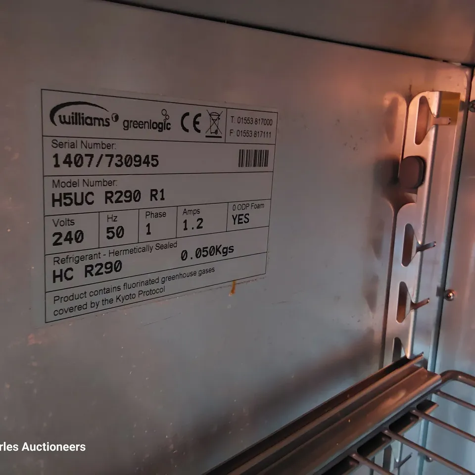 WILLIAMS UNDERCOUNTER FRIDGE H5UC R290 R1