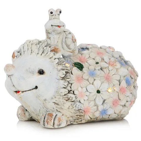 GARDEN REFLECTIONS SOLAR HEDGEHOG WITH SNAIL