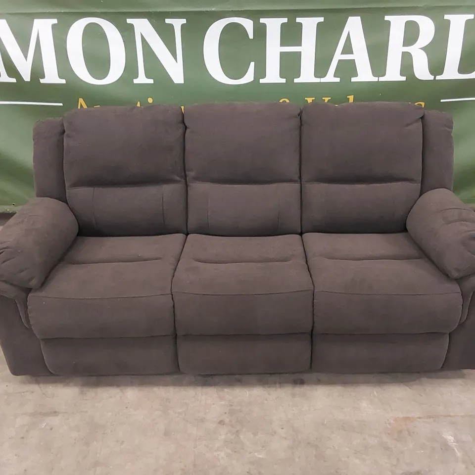 ALBION FABRIC 3 SEATER HIGH BACK MANUAL RECLINER SOFA - CHARCOAL FABRIC  RRP £749