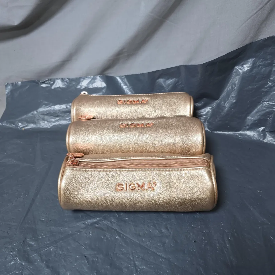 3 X SIGMA BEAUTY BAG CONTAINING 3 BRUSH SET 
